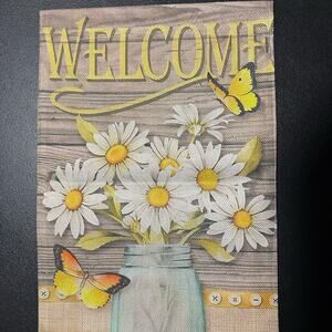 Burlap Welcome Garden Flag
